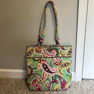 Vera Bradley Tutti Frutti Paisley Tote shoulder bag with tortoise shell clasp
